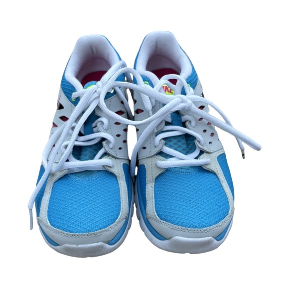 Nike | Flex 2013 RUN Youth Vivid Blue Pink Volt White Athletic Sneakers - Picture 2 of 6